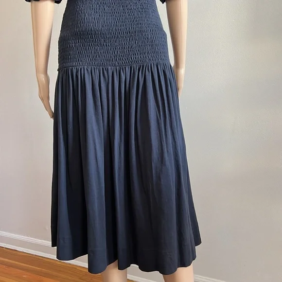 ME+EM Navy Midi Dress with Puff Sleeves - Picture 8 of 15